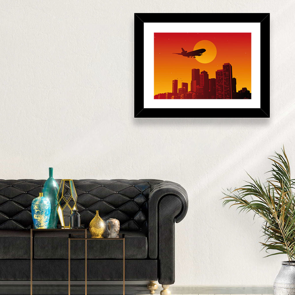 Tri Jet Sunset Skyline Wall Art