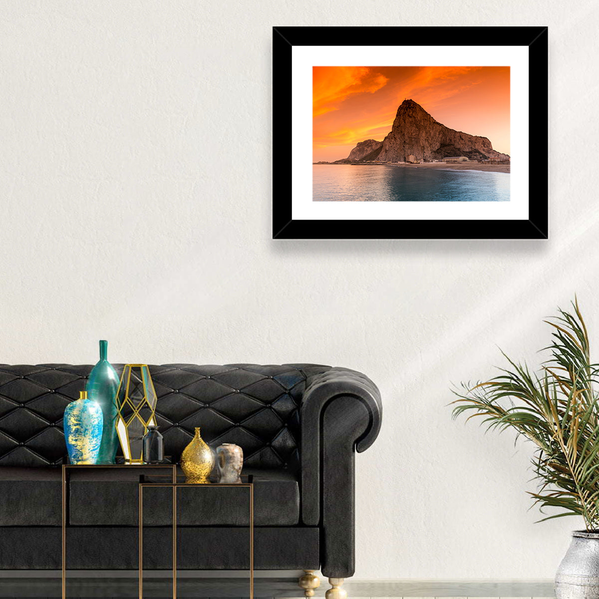 Rock of Gibraltar at Sunset Wall Art in a room, landscape