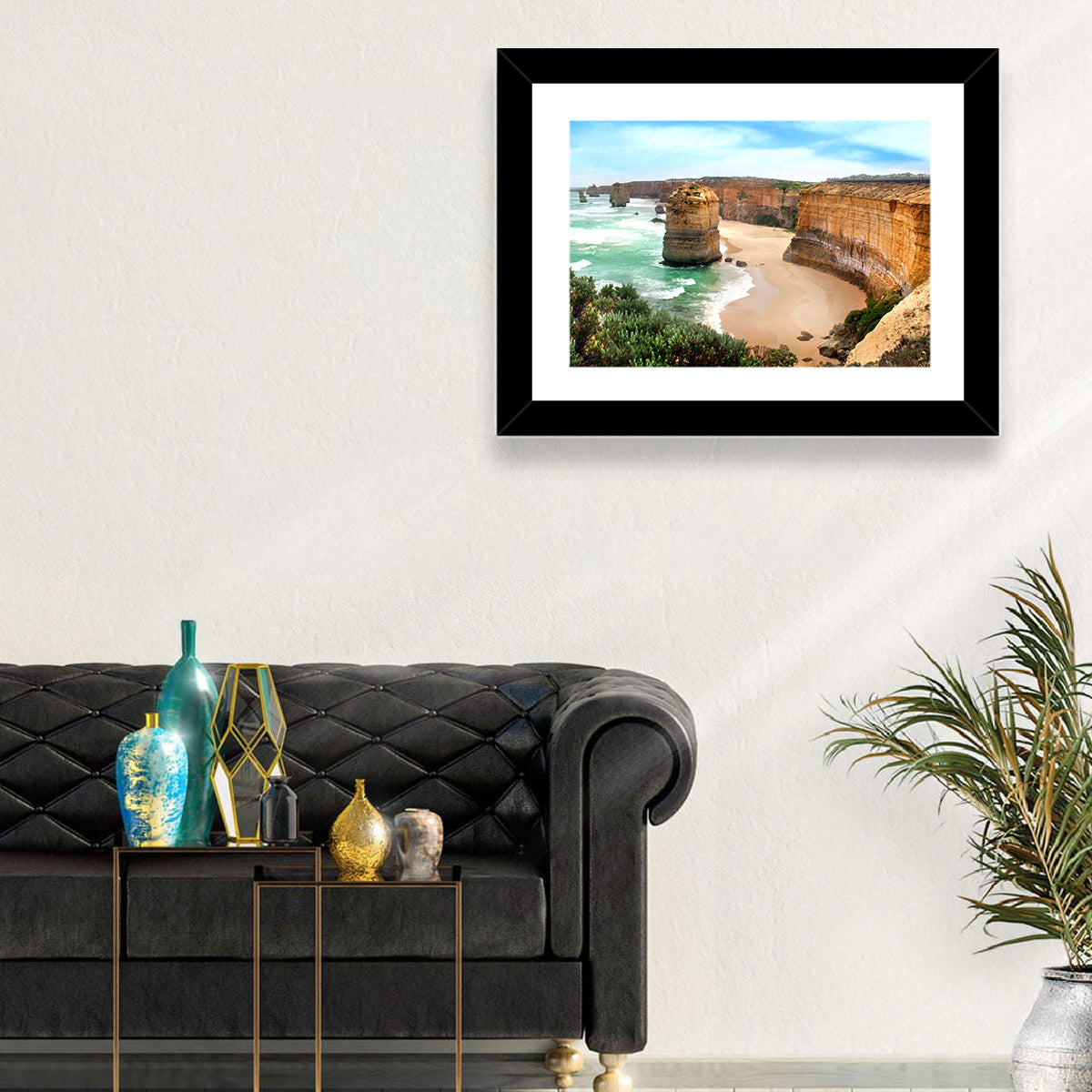 Twelve Apostles Coastline Wall Art in a room, landscape