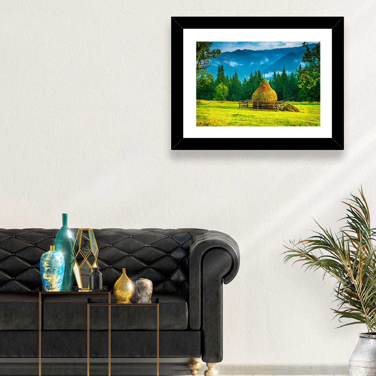Haystack in Mountain Meadow Wall Art