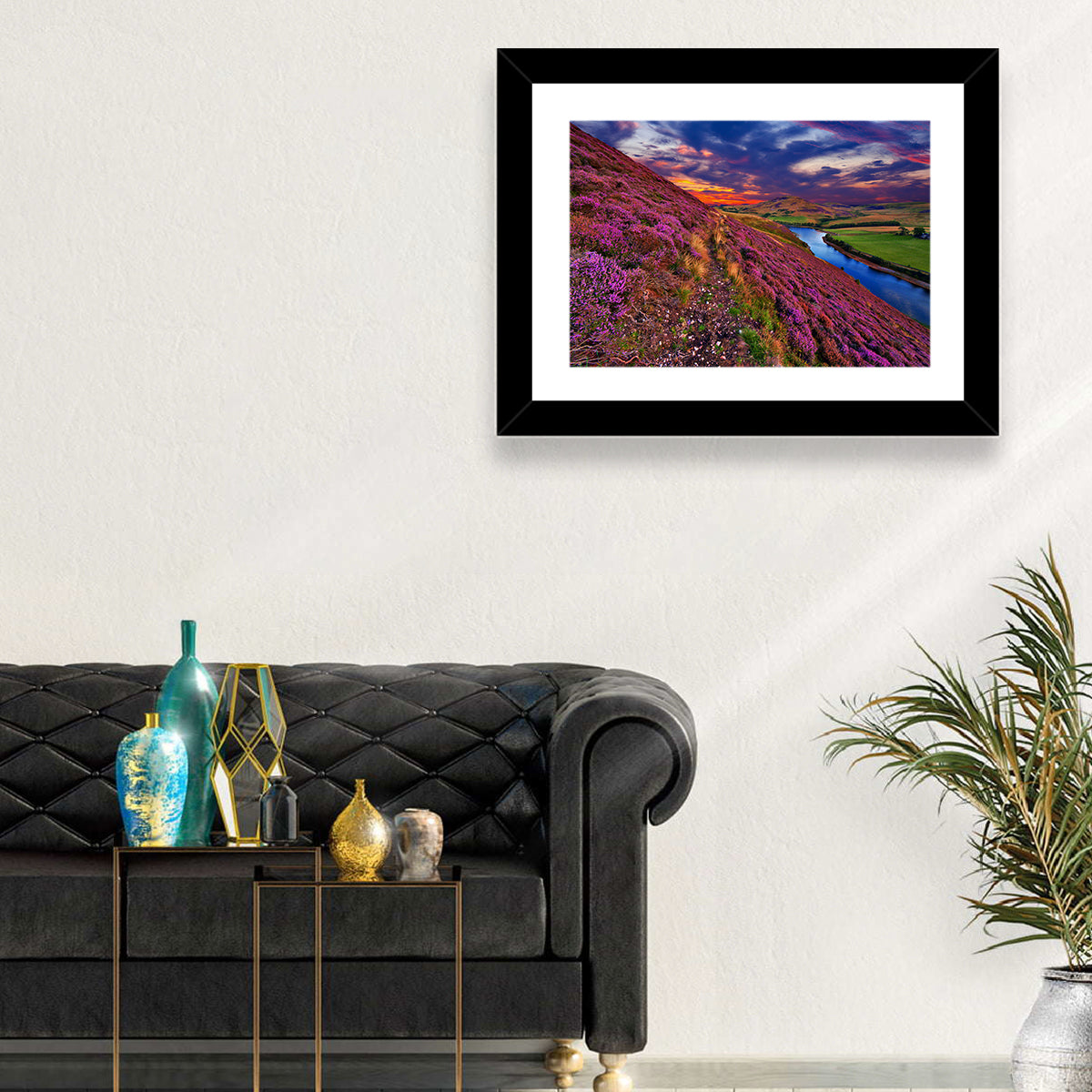 Pentland Hills Heather, Edinburgh Wall Art in a room, landscape