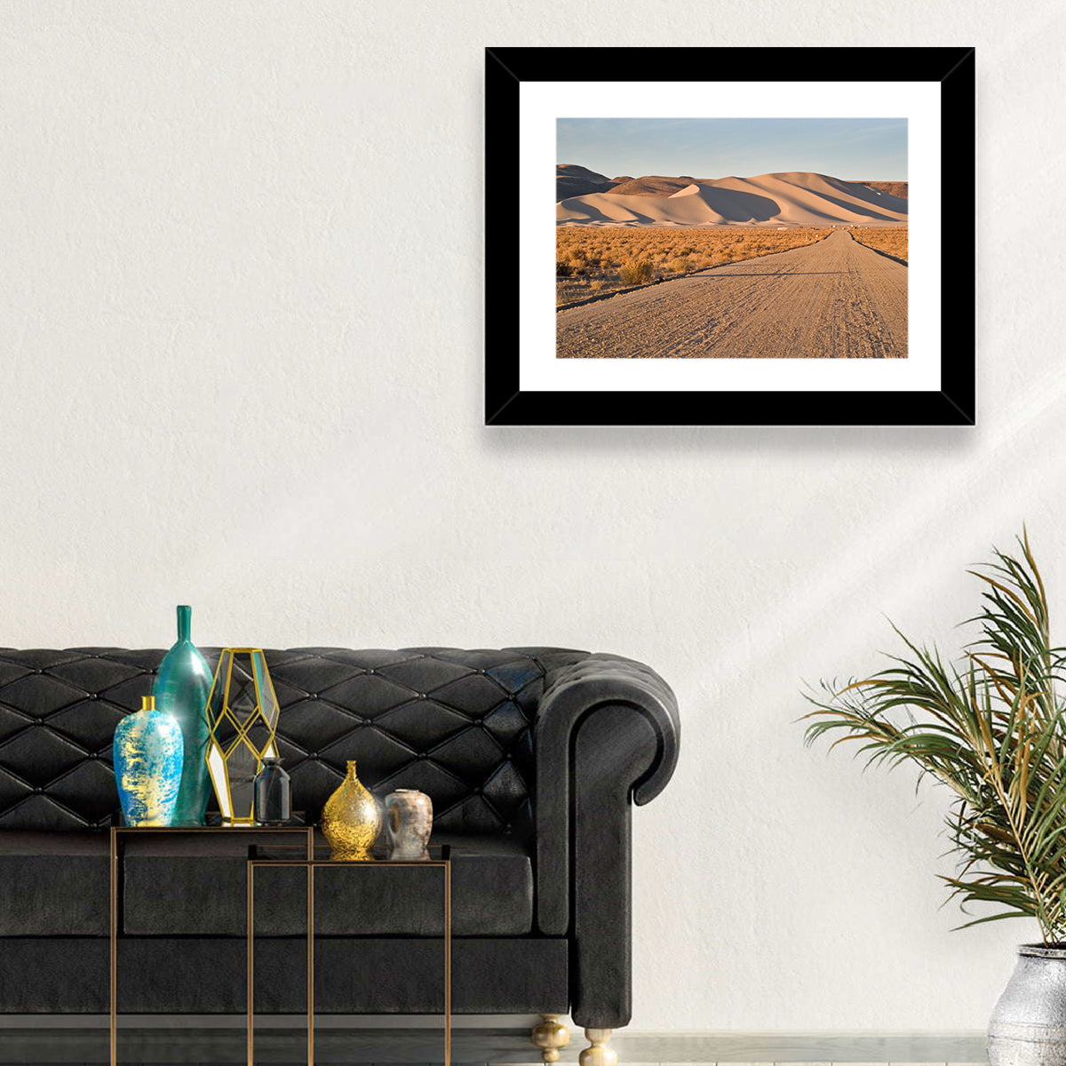 Sand Mountain Dune Road Wall Art in a room, landscape