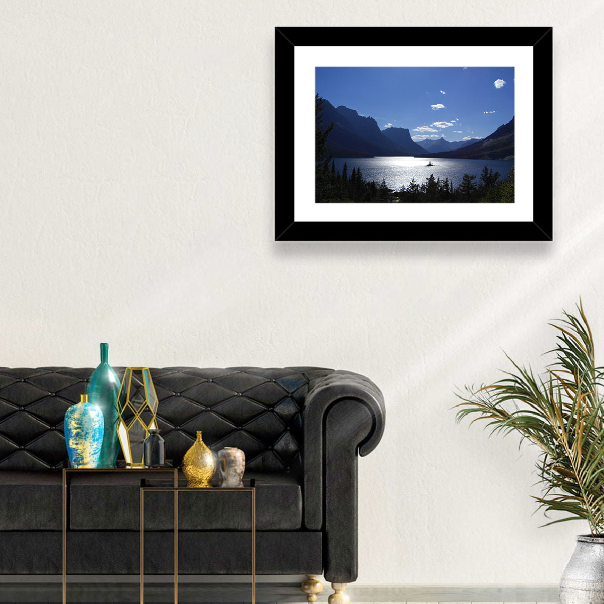 Wild Goose Island, St. Mary Lake Wall Art in a room, landscape