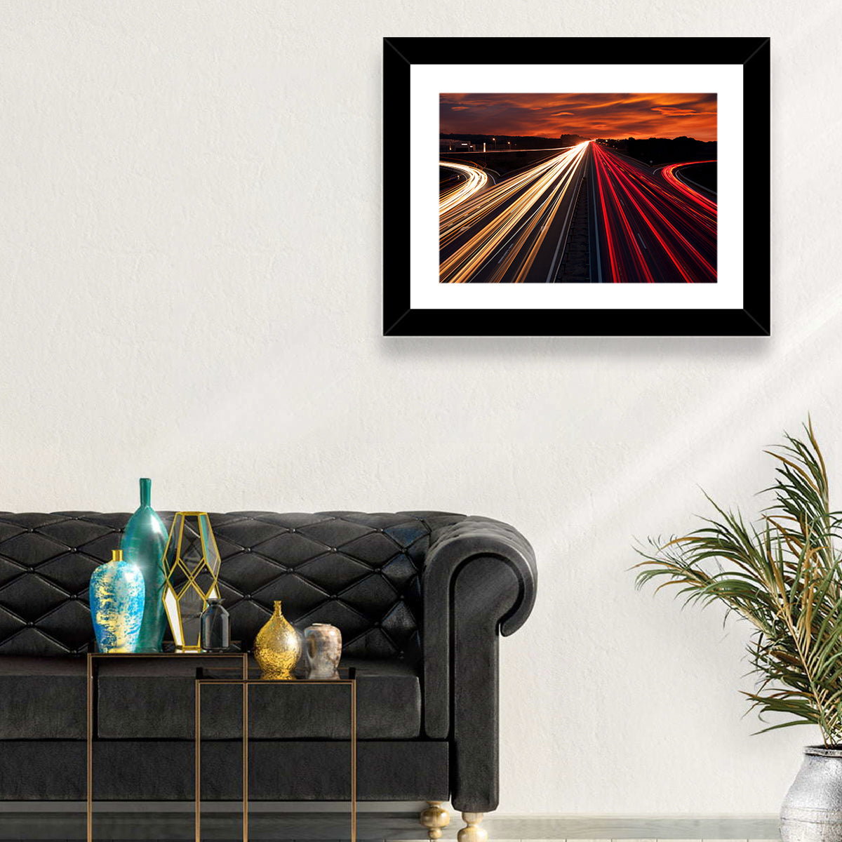 Sunset Highway Light Trails Wall Art