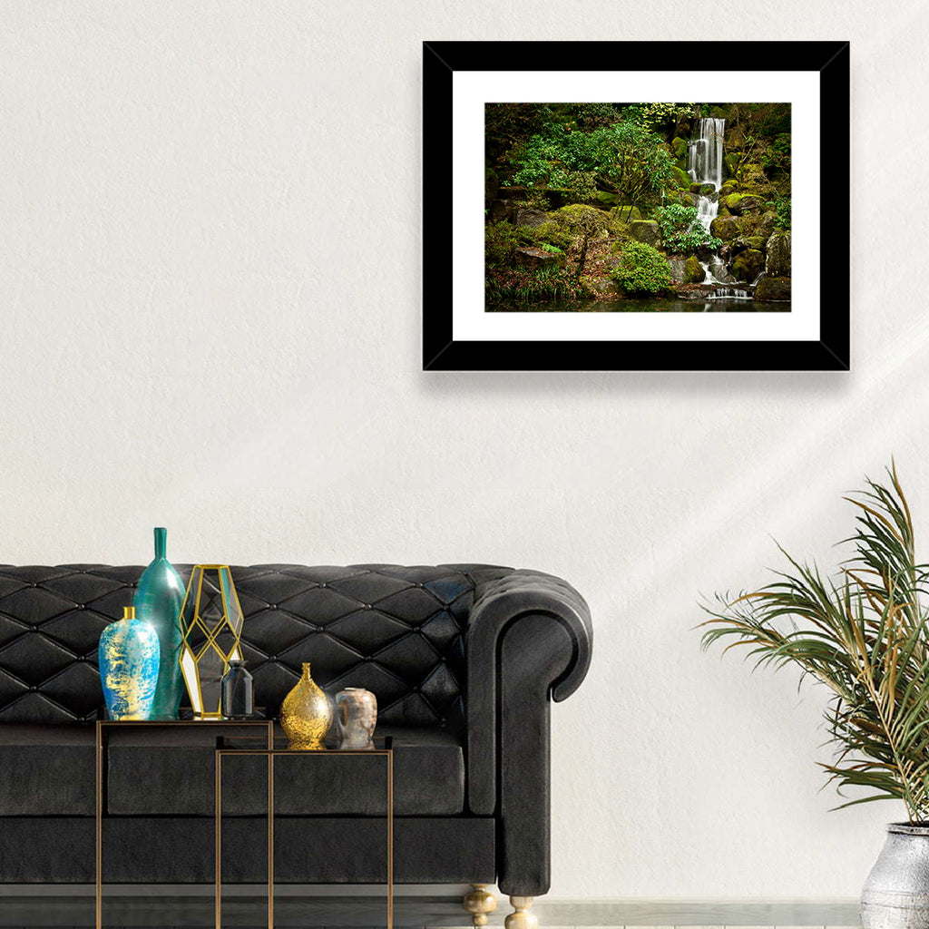 Secluded Mossy Waterfall Wall Art
