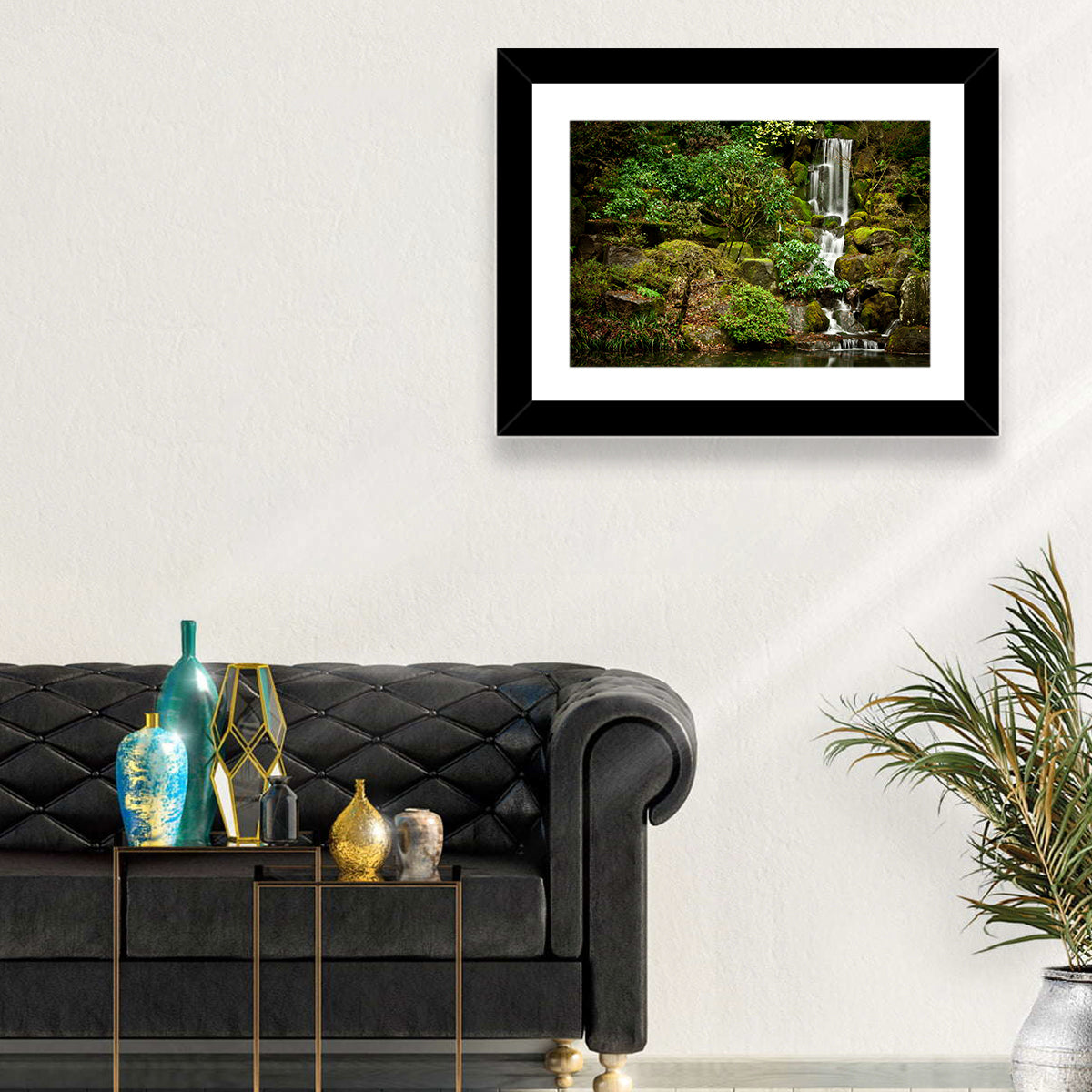 Secluded Mossy Waterfall Wall Art