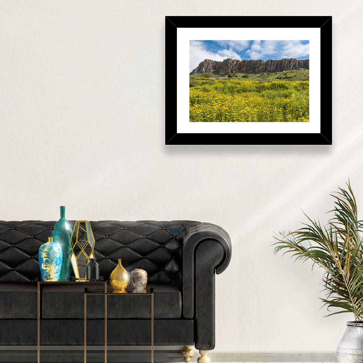Mount Arbel Wildflower Meadow Wall Art in a room, landscape