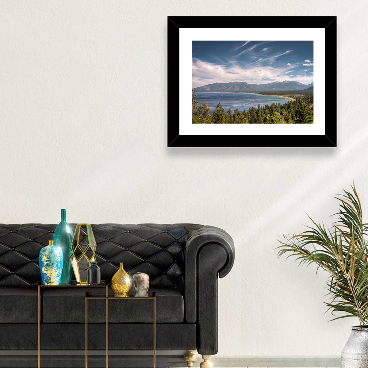 Pines Above a Blue Lake Wall Art