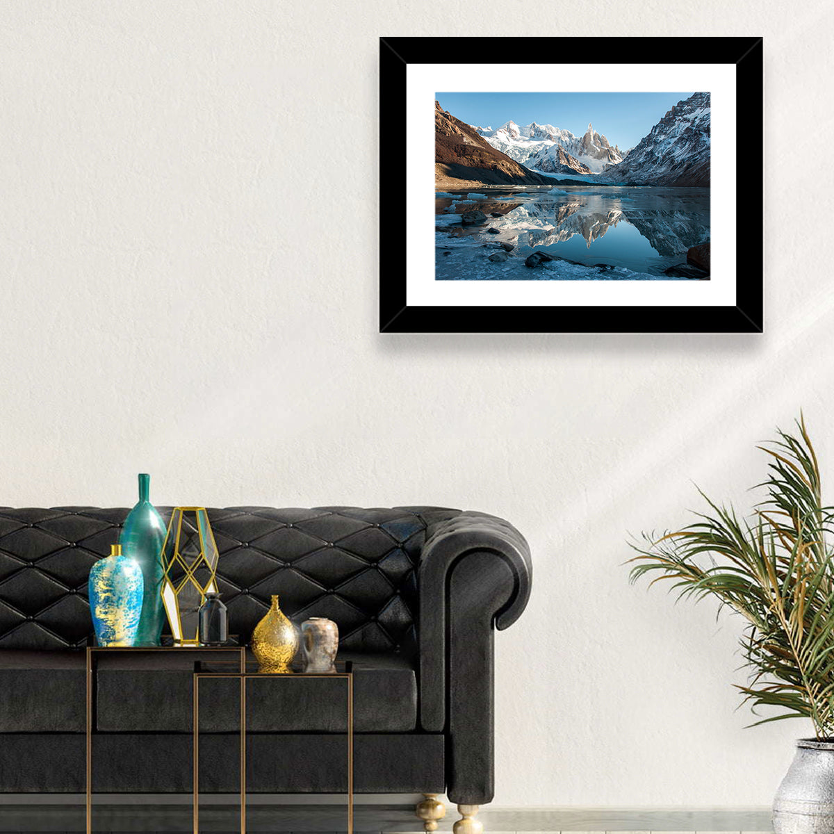 Cerro Torre Reflection, Laguna Torre Wall Art in a room, landscape