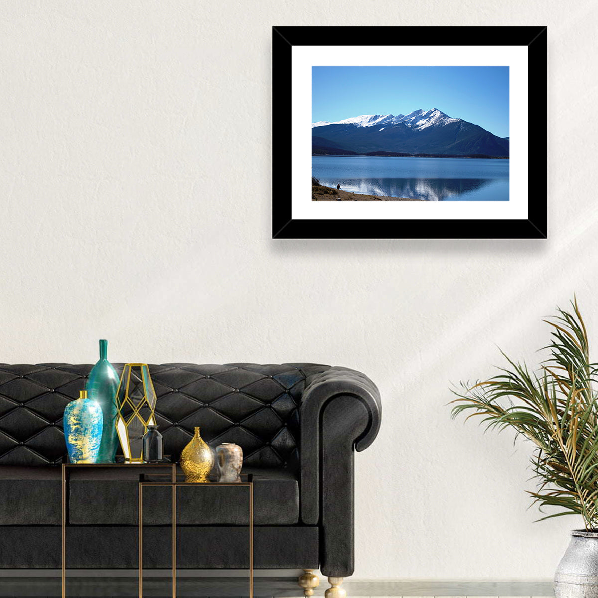 Lake Dillon Reflection Wall Art in a room, landscape