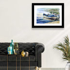 Watercolor Rowboats by the Shore Wall Art