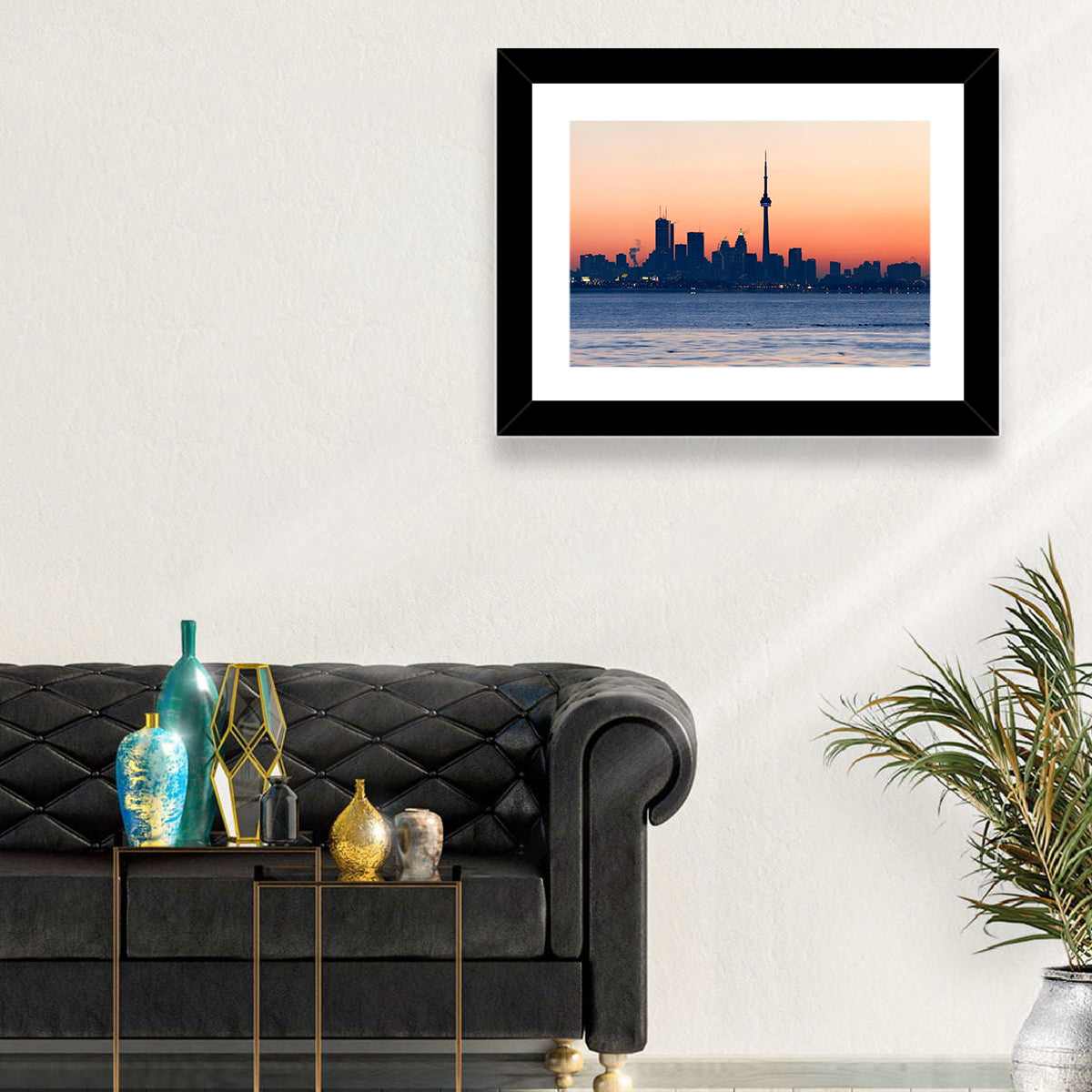 Toronto Dusk Skyline with Cn Tower Wall Art