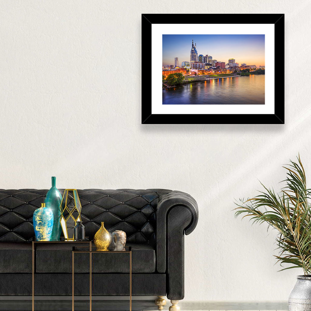 Nashville Skyline Over the Cumberland River Wall Art