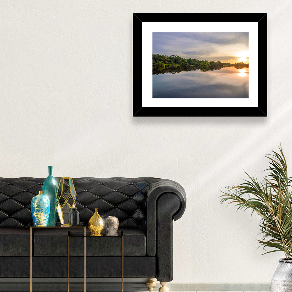 Amazon River Sunset Reflection Wall Art