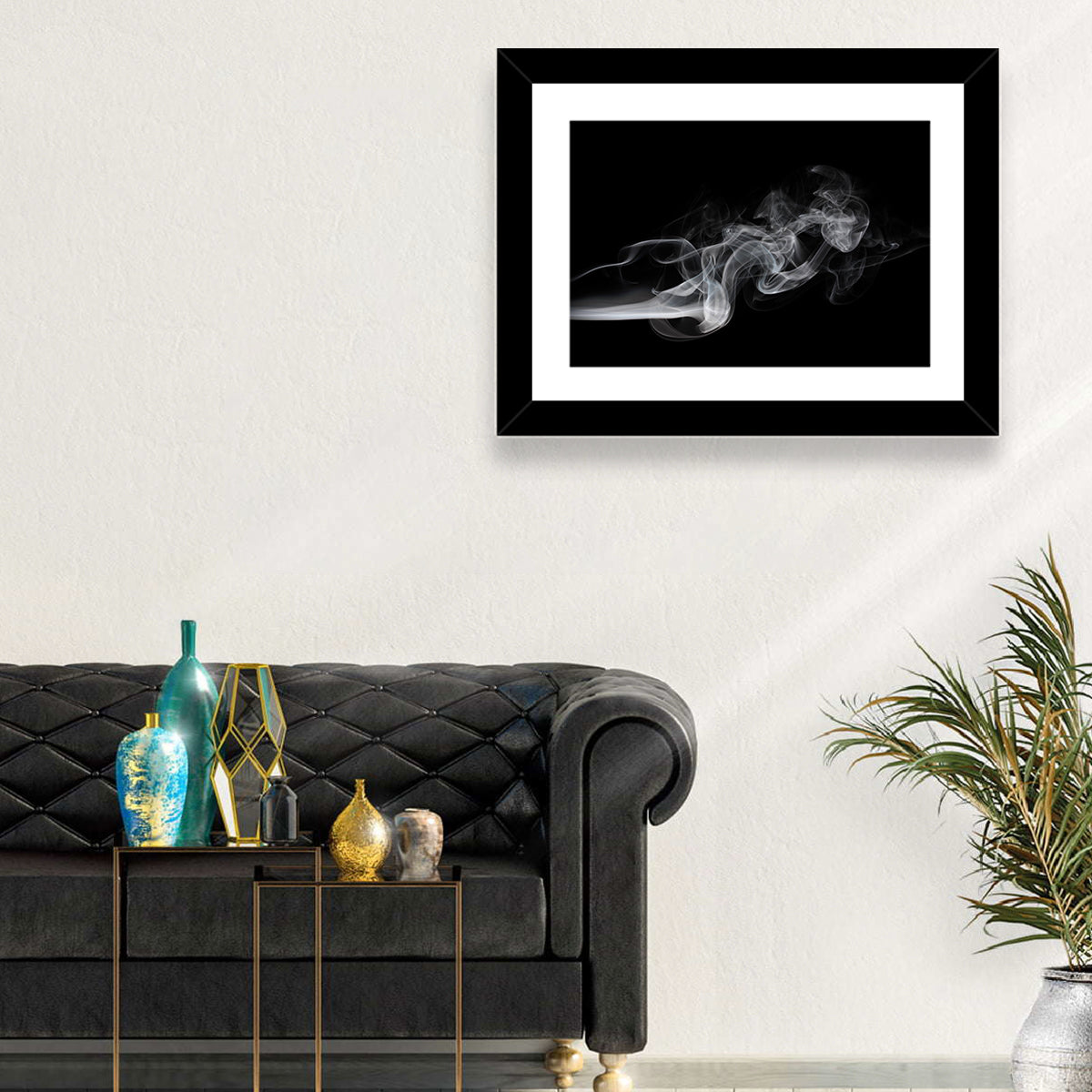 Swirling Smoke on Black Wall Art