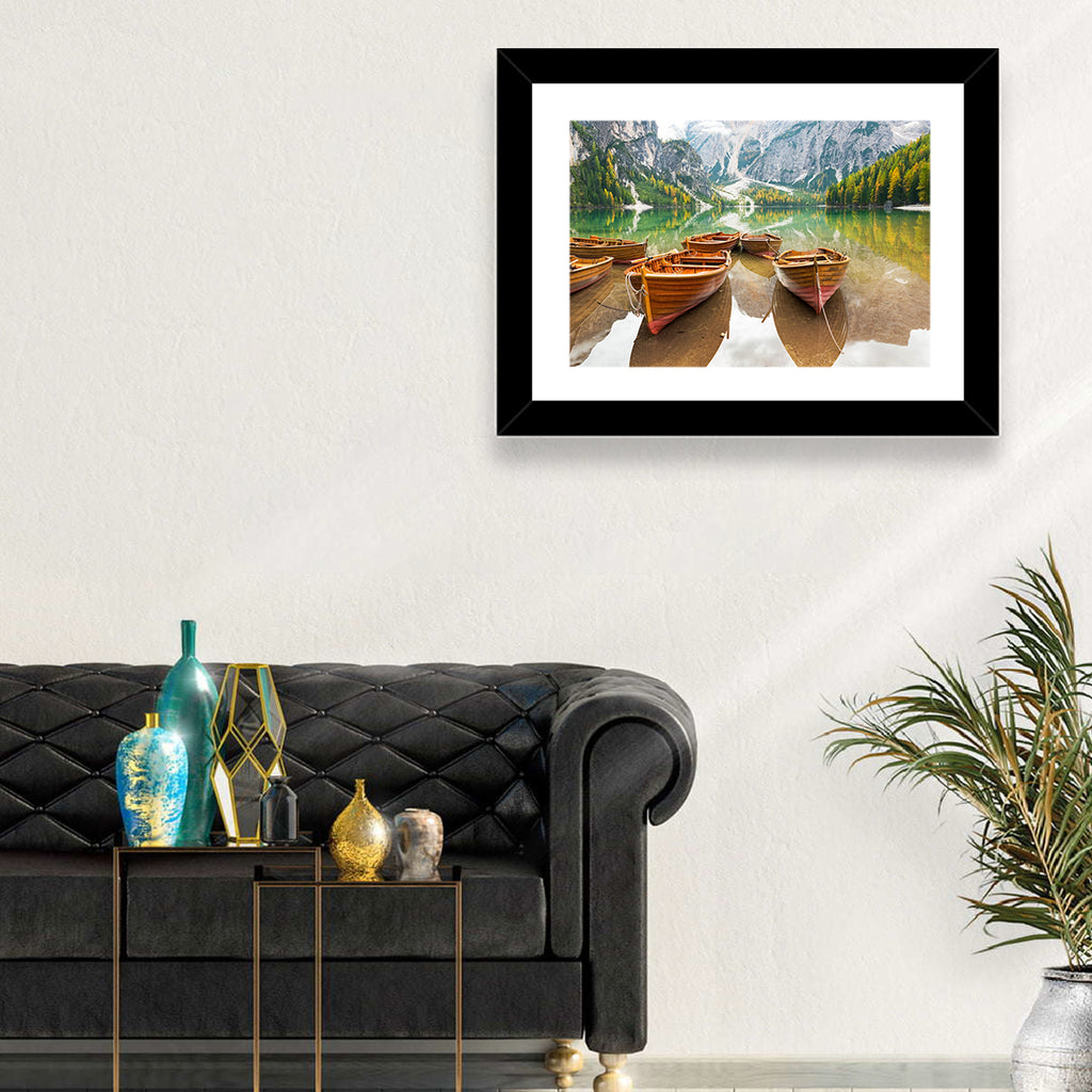 Rowboats on Lake Braies Wall Art