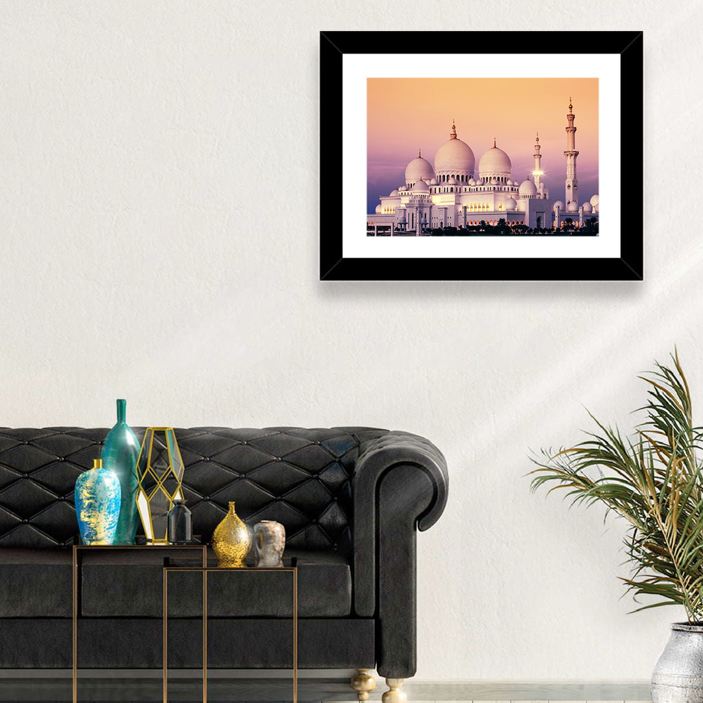 Sheikh Zayed Grand Mosque at Dusk Wall Art