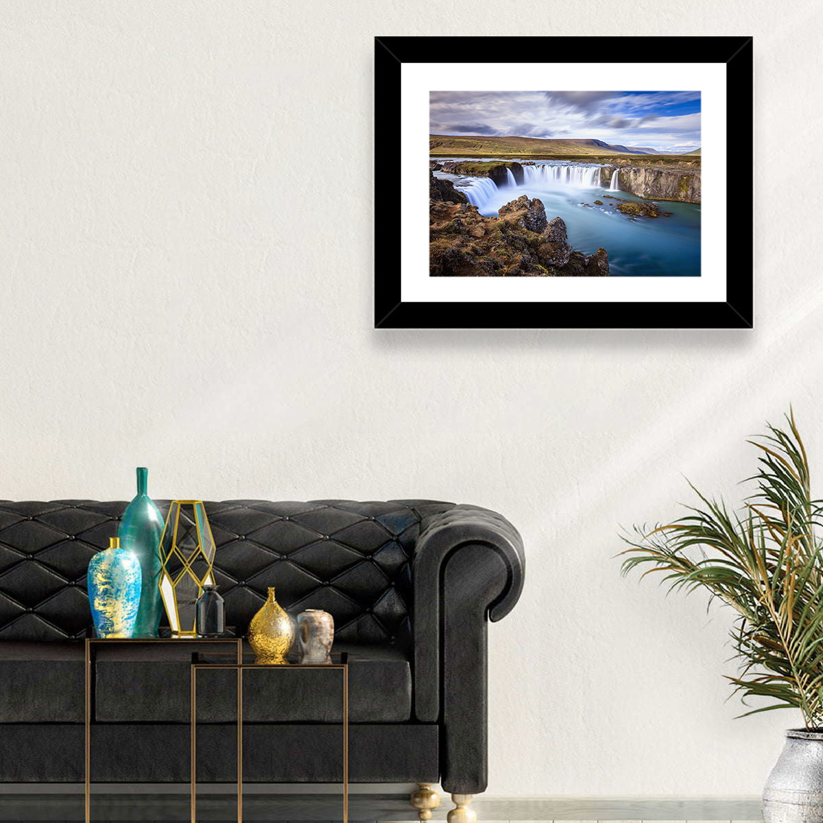 Goðafoss Waterfall, Iceland Wall Art in a room, landscape