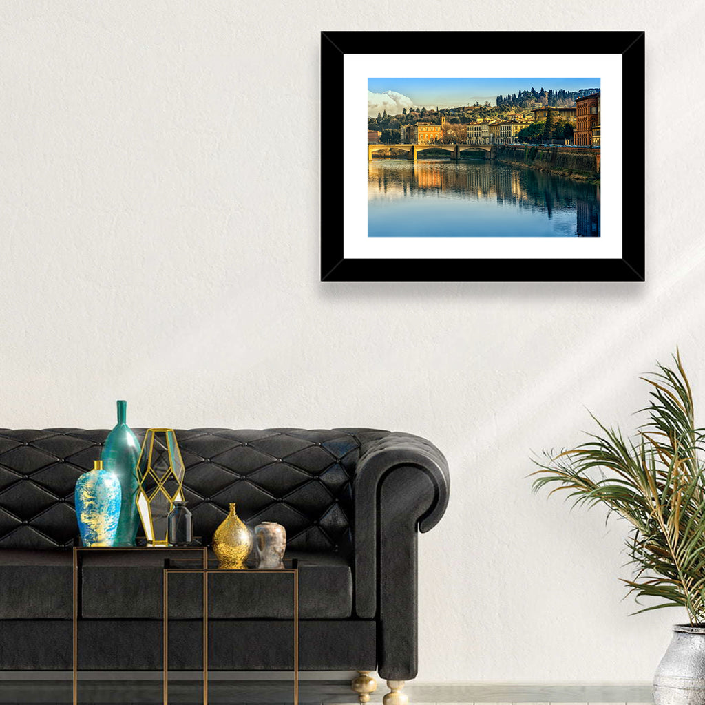 Golden Hour Florence Over the Arno River Wall Art