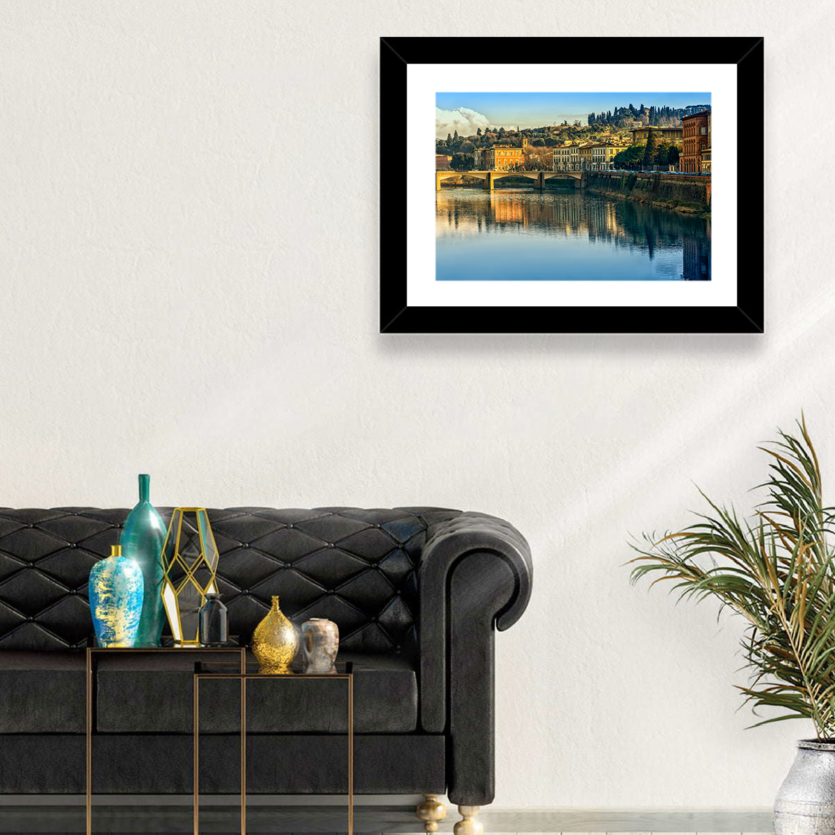 Golden Hour Florence Over the Arno River Wall Art