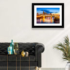 Nashville Skyline at Twilight Bridge Reflections Wall Art