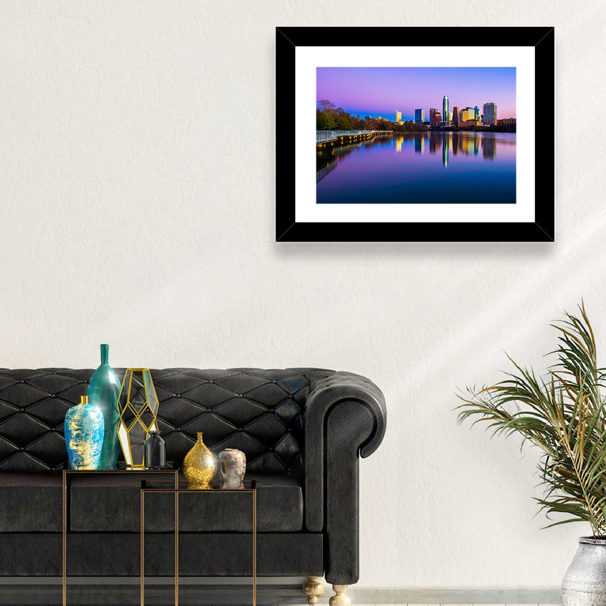 Austin Skyline Reflection at Twilight Wall Art
