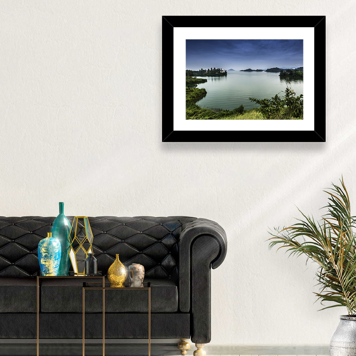 Lake Kivu Overcast Landscape Wall Art