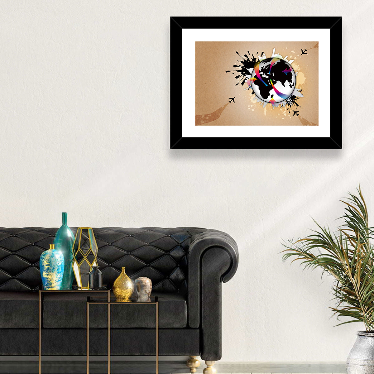 Global Travel Concept Wall Art in a room, landscape