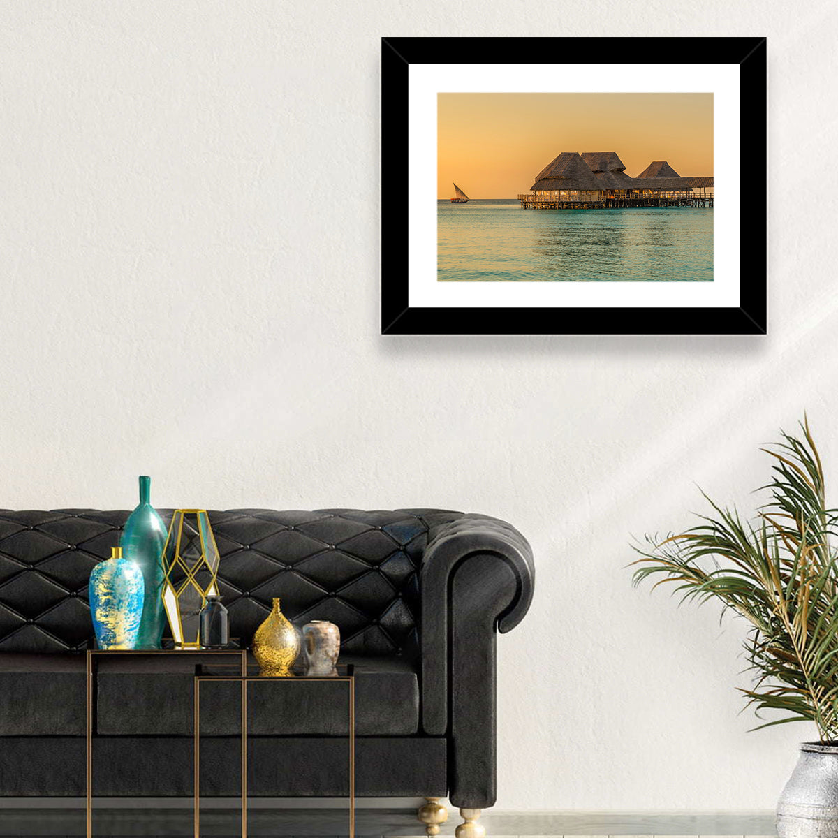 The Rock Restaurant Sunset Wall Art in a room, landscape