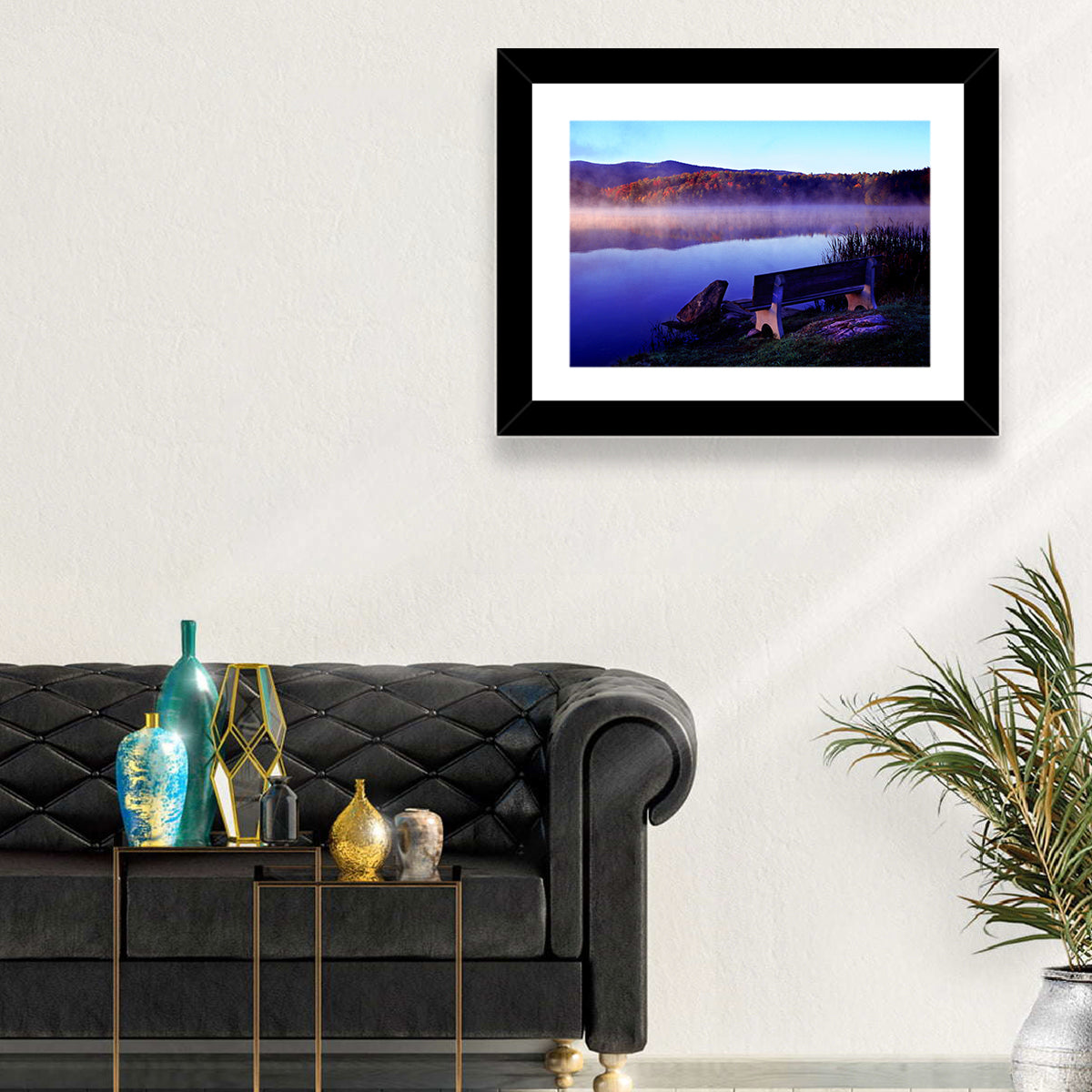 Misty Lake Sunrise Wall Art