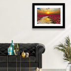 Golden Hour Lotus Field Wall Art
