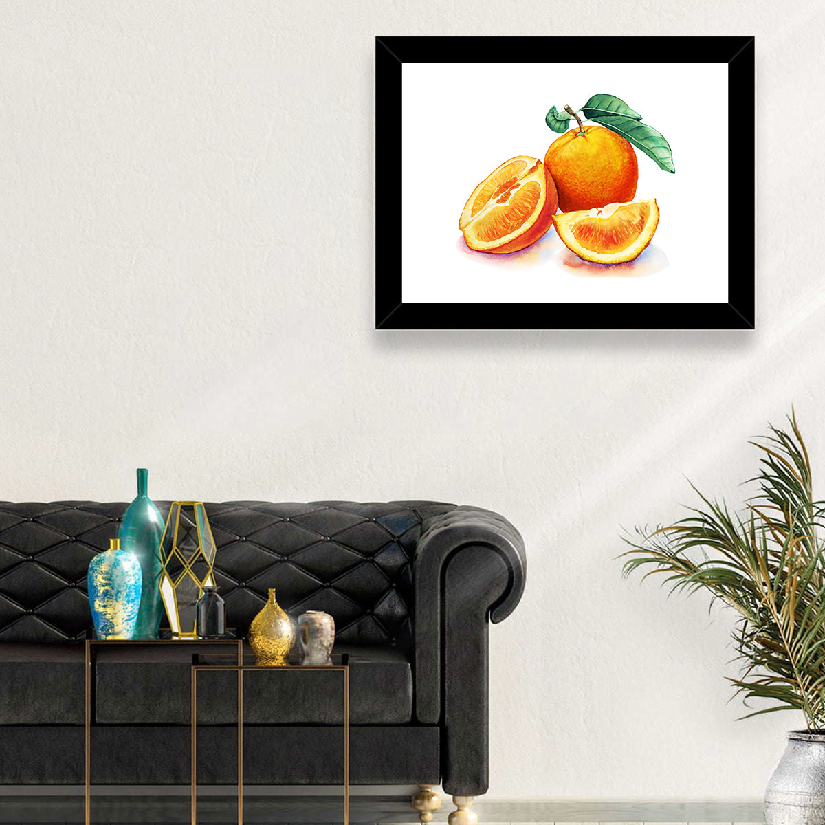 Watercolor Orange Still Life Wall Art