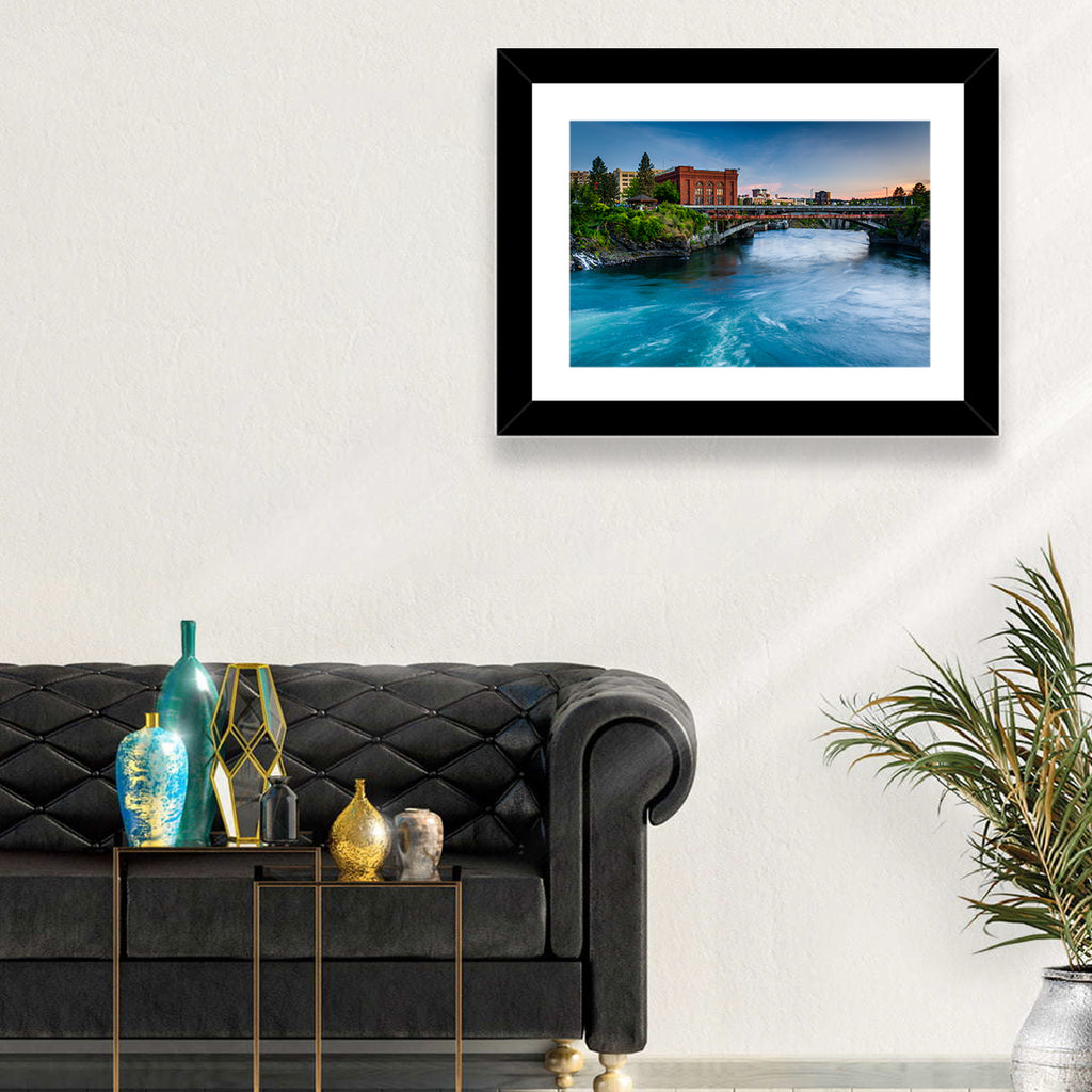 Spokane River at Twilight Wall Art