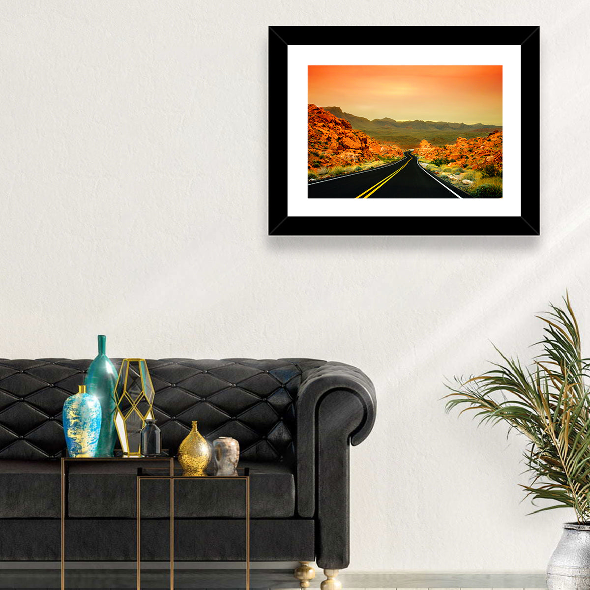 Valley of Fire Ii Road at Sunset Wall Art in a room, landscape