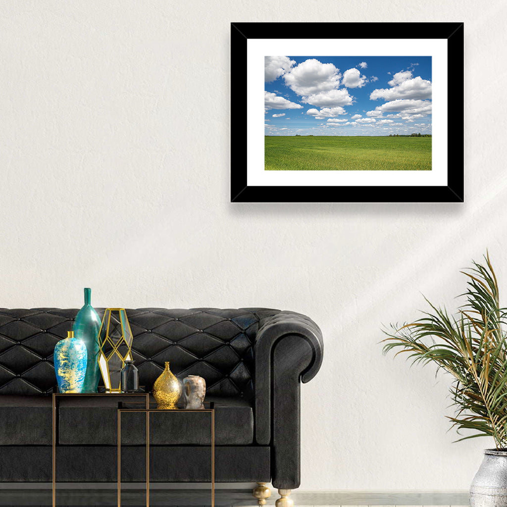 Cloud Filled Sky Over Meadow Wall Art