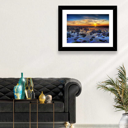 Sea Stones Sunset Wall Art
