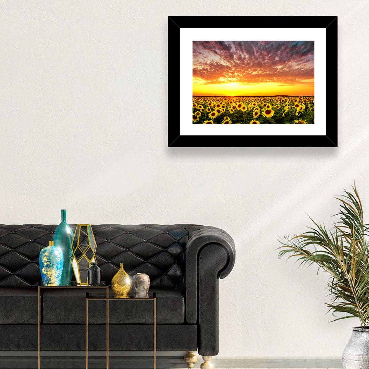 Golden Hour Sunflower Field Wall Art