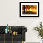 Autumn Sunbeams Through Fog Wall Art