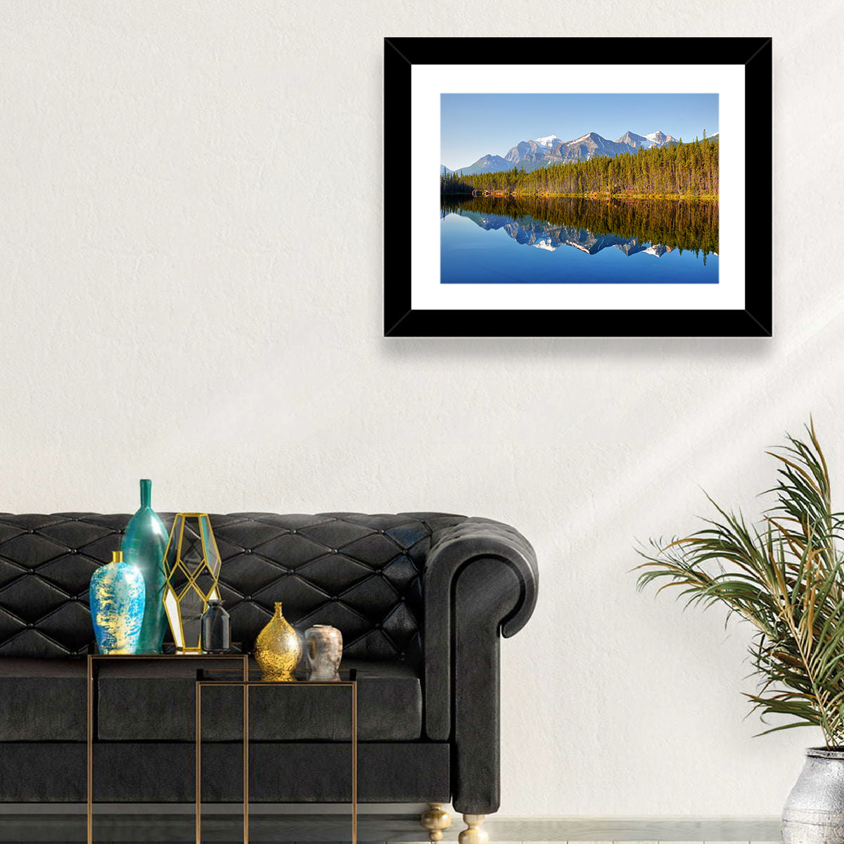 Herbert Lake Reflection Wall Art in a room, landscape