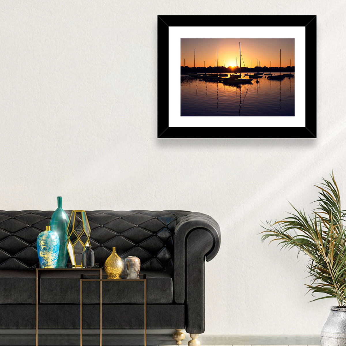 Lake Harriet Golden Sunrise Wall Art in a room, landscape