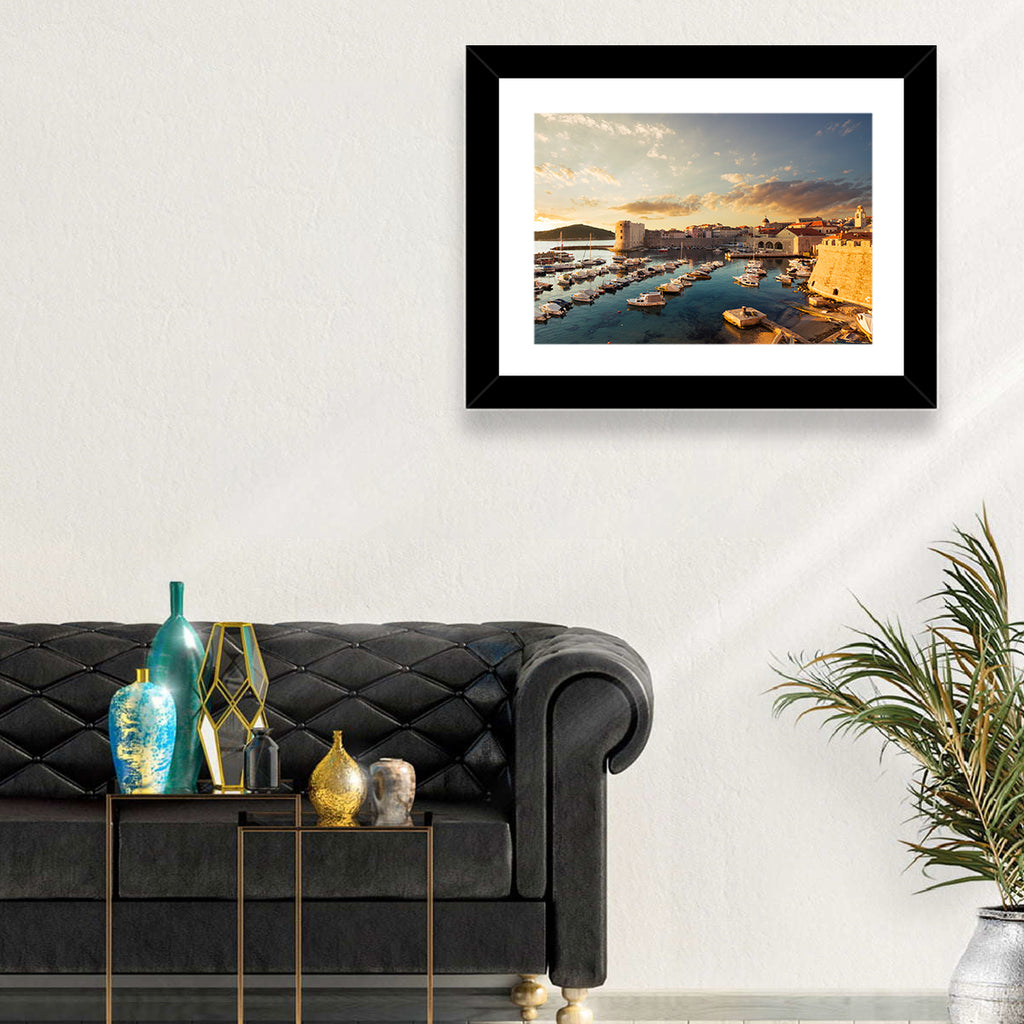 Dubrovnik Old Port at Golden Hour Wall Art