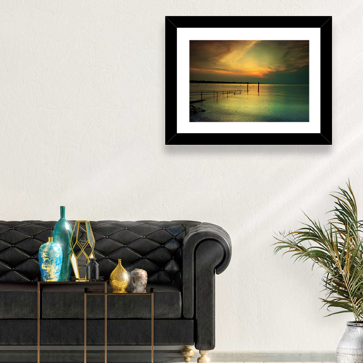 Lake Garda Sunset Pier Wall Art