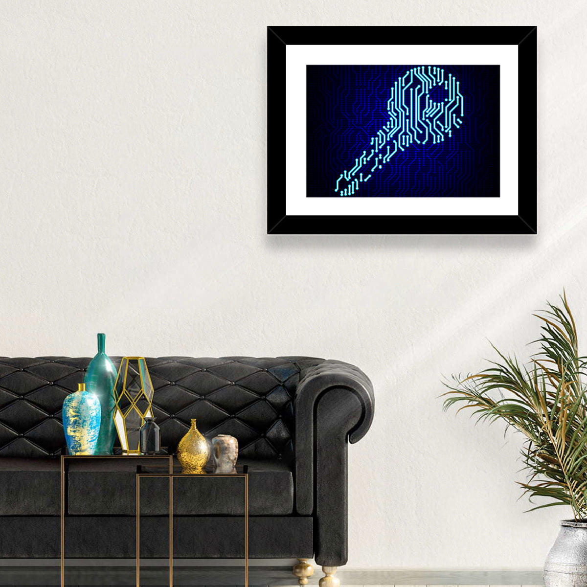 Digital Key Concept Wall Art in a room, landscape