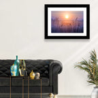 Lavender Sunrise Over Reeds Wall Art