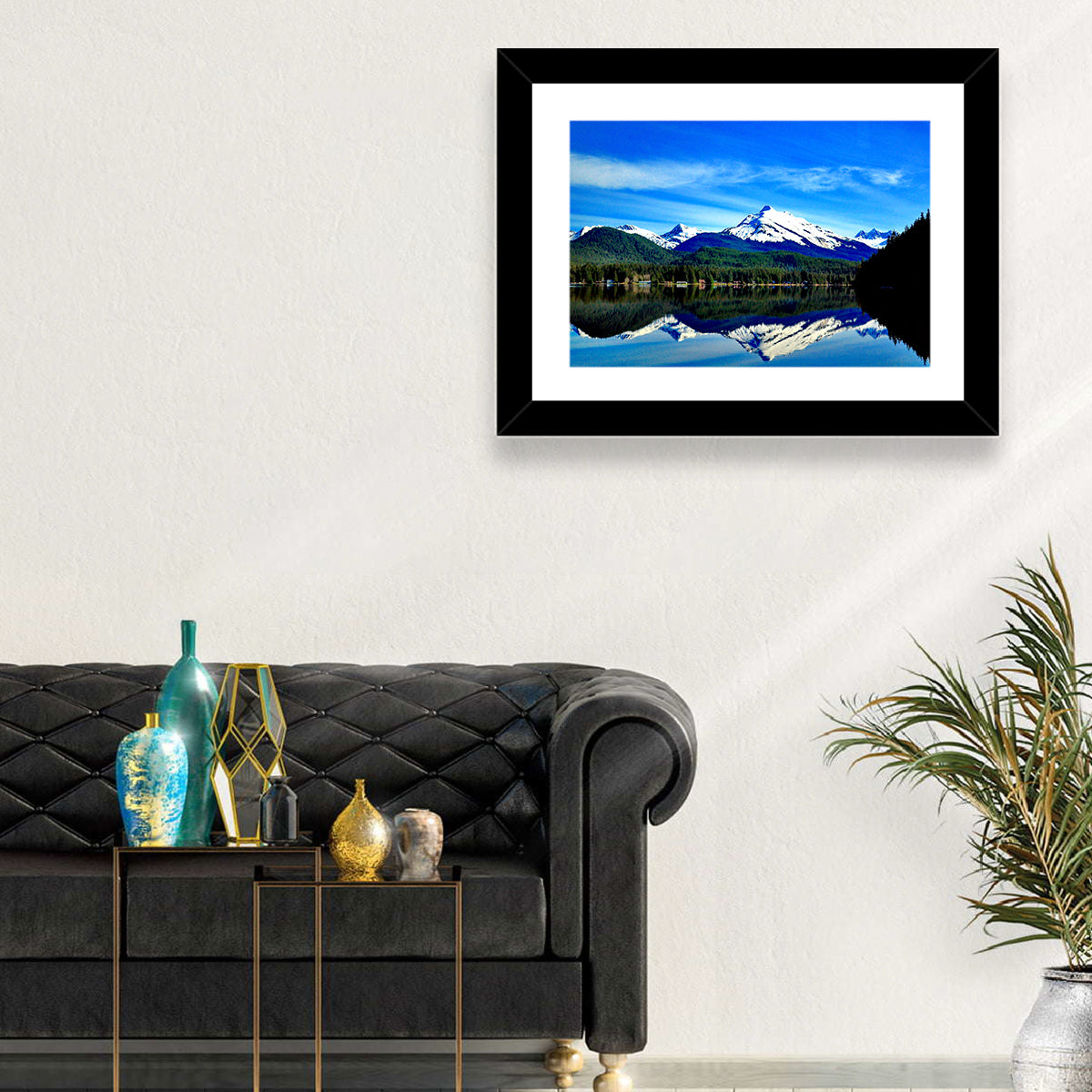 Juneau Mountains Reflection Wall Art in a room, landscape