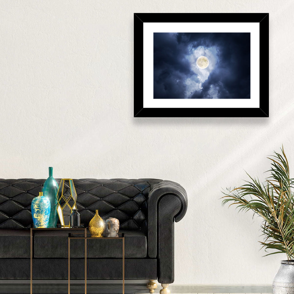 Supermoon Through Storm Clouds Wall Art