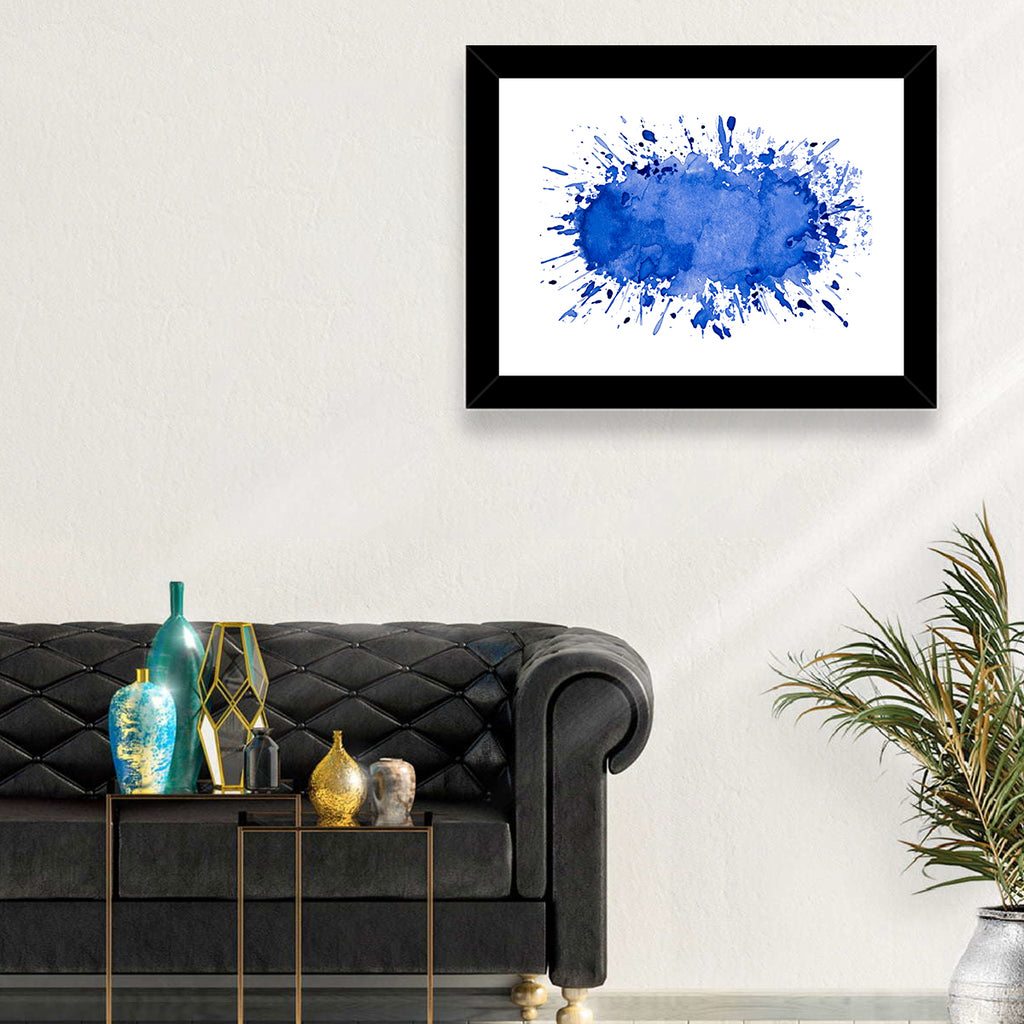 Blue Ink Splash Wall Art