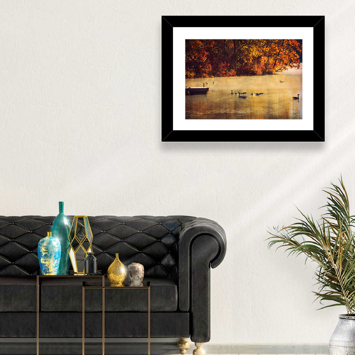 Governor Dodge Misty Lake Wall Art in a room, landscape