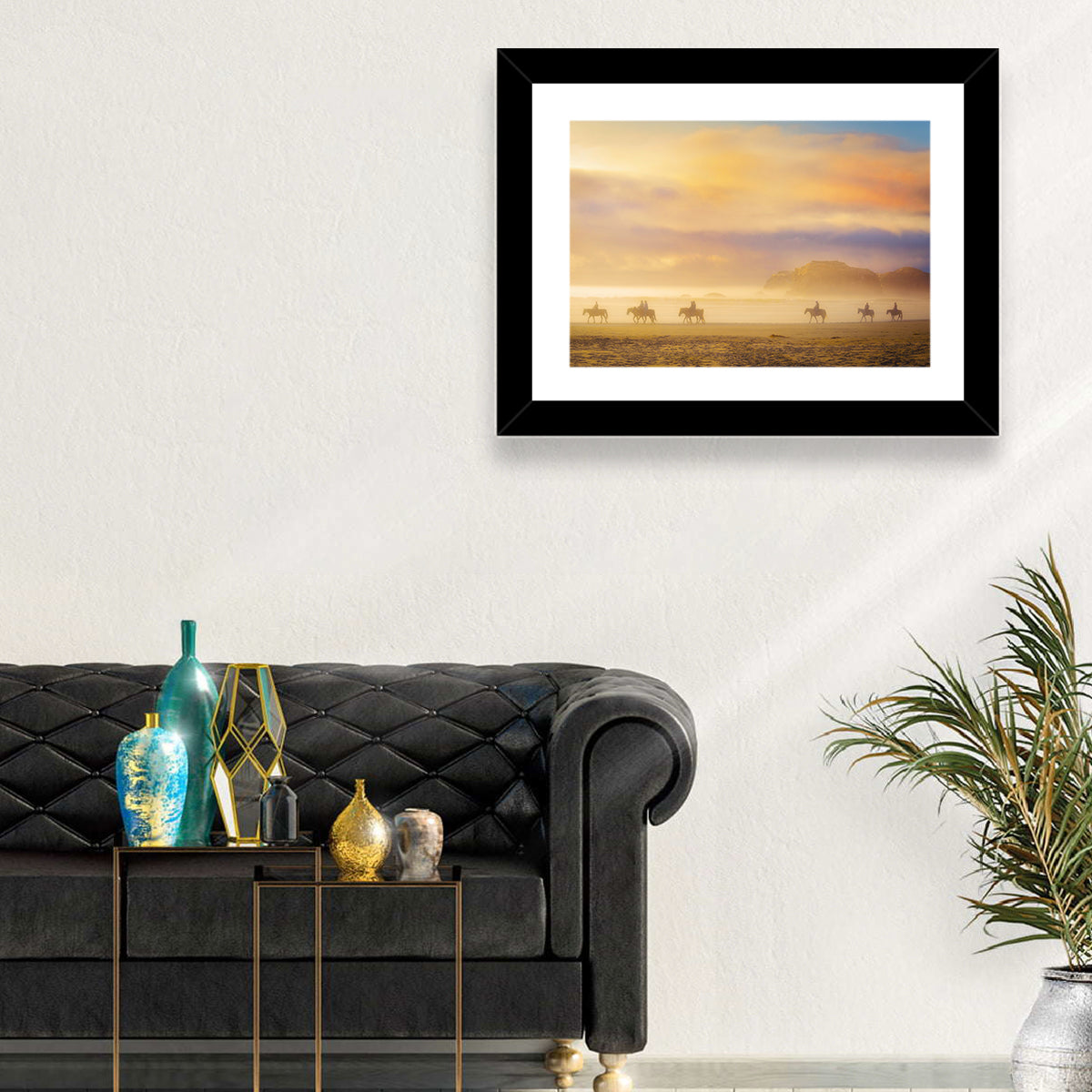 Misty Beach Horseback Riders Wall Art