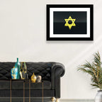 Glowing Star of David Reflection Wall Art
